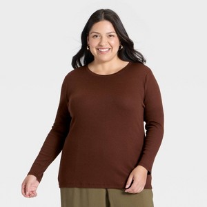 Women's Slim Fit Long Sleeve Top - A New Day™ - 1 of 3
