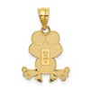 Black Bow Jewelry 14k Yellow Gold Green and White Enameled Whimsical Frog Pendant - 3 of 4