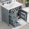 MAYEERTY 36" Bathroom Vanity with Sink Blue Gray MDF Rubberwood 3 Drawers Adjustable Shelf Freestanding - 3 of 4