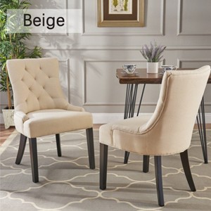 Hrinhom 21.5"W 2 Sets of Diamond Tufted Backrest Dining Chairs,Wooden Legs,Fabric - 1 of 4