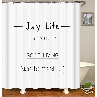 July Life Good Living Shower Curtains for Bathroom Waterproof Fabric Bath Curtain Durable Soft Stylish Bathroom Decor 72x72 Inch