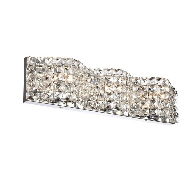 Chrome Crystal 3-Light Wall Sconce with Royal Cut Crystals