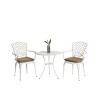 3 Piece Patio Seating Set, Aluminum Patio Accent Chairs Set Of 2 With Umbrella Hole And Cushion,All Weather Metal Bistro Table Set-Maison Boucle - 2 of 4