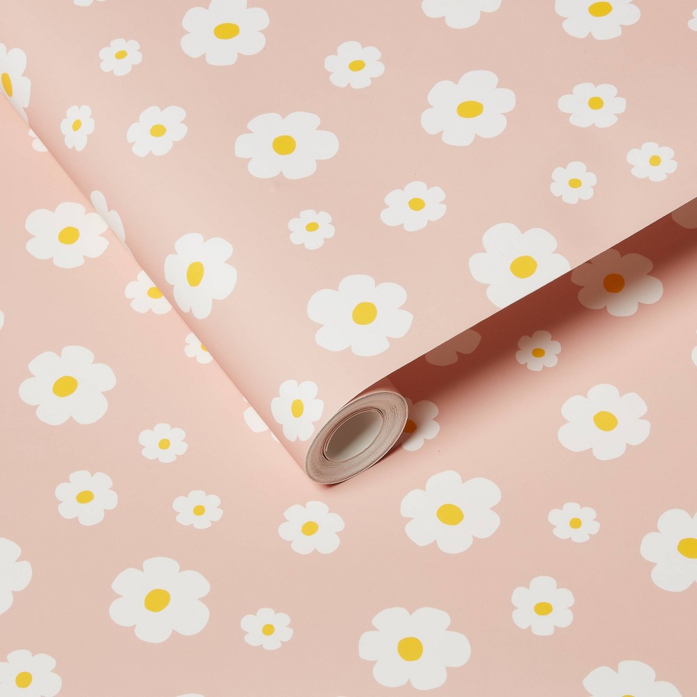 Photos - Wallpaper Pink Daisy Kids'  - Pillowfort™