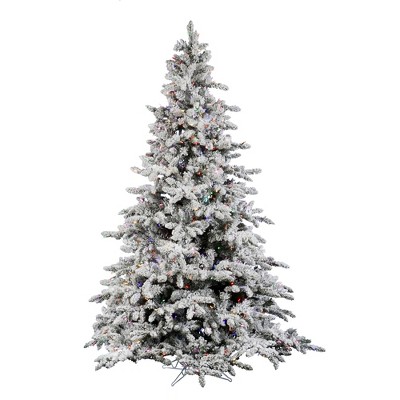 Vickerman Flocked Utica Fir Artificial Christmas Tree PreLit