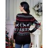 Women's Christmas Chunky Knit Cardigan Sweater Long Sleeve V Neck Button up Cardigan with Pocket Sweater Coat for Fall and Winter Black M - 4 of 4