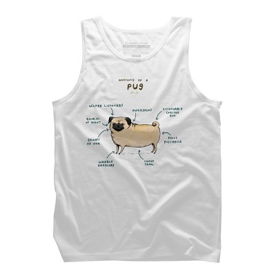 Men's Design By Humans Anatomy of a Pug By SophieCorrigan Tank Top