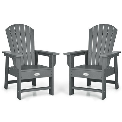 Costway Set of 2 Kids Patio Adirondack Chair Armchair Weather Resistance Outdoor Chair