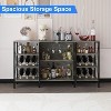 GAOMON Farmhouse Wine Bar Cabinet with Wine Rack and Glass Holder, Rustic Coffee Bar with Led Light - 3 of 4