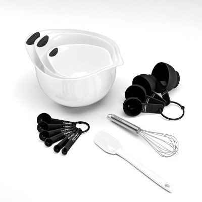 Cuisinart 15pc Baking Set 3 Bowls with Whisk, Spatula, Measuring Cups and Measuring Spoons - CTG-00-15BS