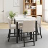 5Pcs Dining Sets Imitation Marble Tabletop Solid Wood Dining Table 4 Chairs Kitchen, Space Saving Dining Sets, Black White - 2 of 4