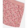 Deux par Deux Girl Printed French Terry Short Old Pink and Flowers - 4 of 4