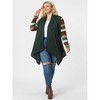 Agnes Orinda Women's Plus Size Christmas Asymmetric Colorblock Open Front Knit Cardigans - 4 of 4