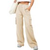 Clearlove Women High Waisted Drawstring Wide Leg Cargo Pants Trendy Casual Baggy Joggers Pants with Pockets - 4 of 4