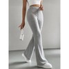 Womens Soft Knit Wide Leg Lounge Pants Casual Relaxed Comfy Loose Ribbed Pajama Pants - 2 of 4