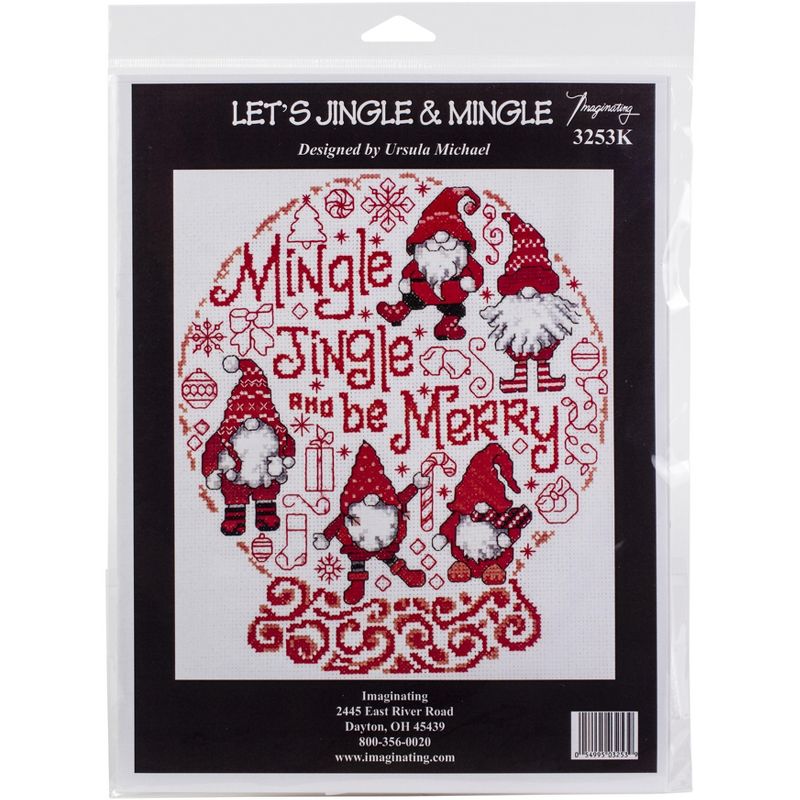 Imaginating Counted Cross Stitch Kit 8"X9"-Let's Mingle & Jingle (14 Count), 1 of 4