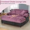 Whisen 65.25" Cloud Chaise Sofa, Modern Chaise Lounge Sofa, Cozy Plush Couch with Two Throw Pillows - 4 of 4