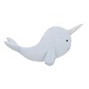 Little Love by NoJo Light Blue Whimsical Narwhal Shaped Decorative Pillow with 3D Silver Metallic Horn - 2 of 3