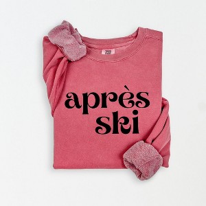 Simply Sage Market Women's Lightweight Garment Dyed Graphic Sweatshirt Apres Ski - 1 of 4