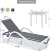Maggift Patio Chaise Lounges Outdoor Lounger Sunbathe Chair with Arms, with Table, for Patio, Garden, Beach，Portable，Gray，67.06"*27.07"*37.18" - 2 of 4