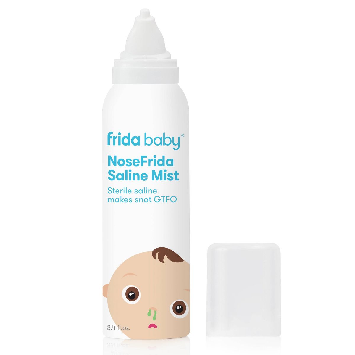 Frida Baby NoseFrida Saline Mist - 3.4 fl oz: Sodium Chloride Liquid for Cold, Cough & Flu Relief, Unflavored