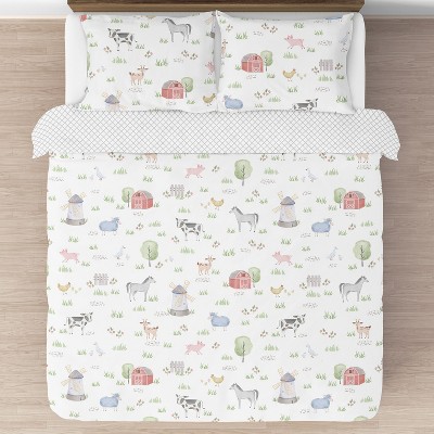 Sweet Jojo Designs Full/Queen Comforter Bedding Set Farm Animals Multicolor 3 pc — фото 3