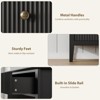 3 Drawer Fluted Dresser, Wide Wood Chest of Drawers with Metal Legs, Modern Storage Organizer with Anti-Tip for Bedroom, Living Room, Entryway - 4 of 4