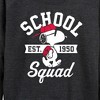 Women's - Peanuts - Snoopy School Squad Lightweight French Terry Wide Neck Long Sleeve Shirt - 2 of 4