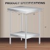 Stainless Steel Prep Table, with Backsplash, Commercial Heavy Duty Table with Adjustable Under Shelf for Outdoor Use,Restaurants,Hotels,Works - 3 of 4