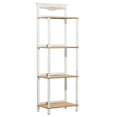 Farmhouse Wood and Metal Shelving Unit White - Olivia & May