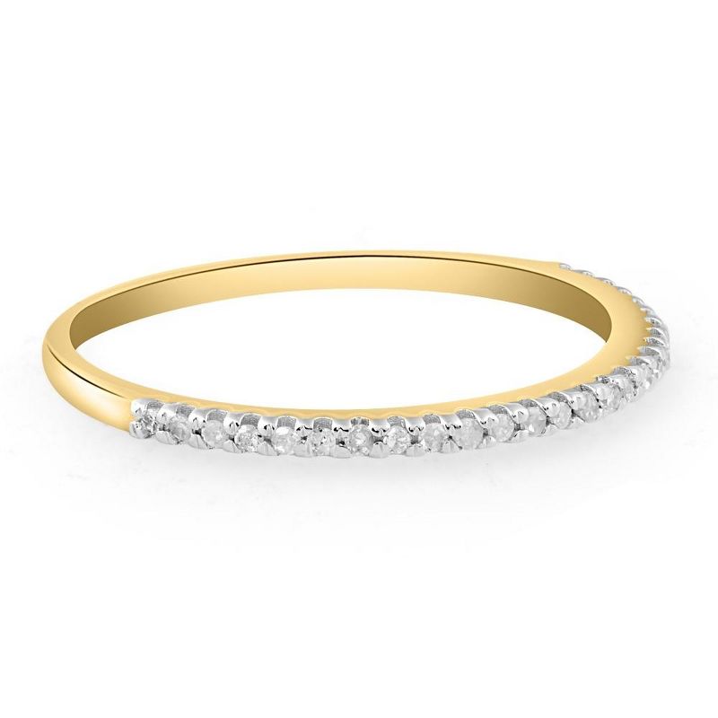 Pompeii3 Diamond Wedding Ring Yellow Gold Stackable Anniversary Band, 2 of 6