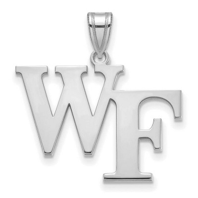 Black Bow Jewelry 10k White Gold Wake Forest Demon Deacons NCAA Large Pendant