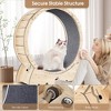 Cat Exercise Wheel, Cat Running Wheel With Built In Security Lock, Mute Roller, Thickened Cat Scratch Mat Solid Wood Cat Treadmill, Cat Sports Wheel - 3 of 4
