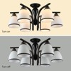 YIYIBYUS 6 Light Semi Flush Mount Contemporary Chandeliers, Modern Ceiling Lamp with Glass Shades - 4 of 4