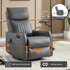 Heat Massage Manual Recliner Chair with 360° Swivel Rocker, Faux Leather/Chenille Accent Chair for Living Room/Bedroom - ModernLuxe - 4 of 4