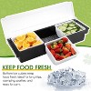 Aoibox Ice Cooled Condiment Serving Container with Lid, 3-Compartment Plastic Garnish Station for Fruit, Veggies, Salad Bar, Picnics & Parties - 2 of 4