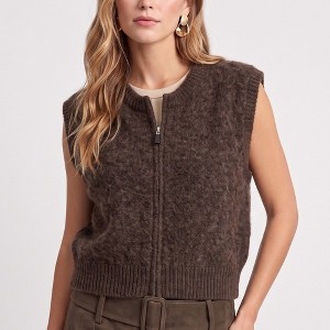 Anna-Kaci Women's Sleeveless Full Zip Knit Sweater Vest : Target