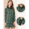 INSPIRE CHIC Women's Long Sleeve Button Down Floral Satin Dress - 2 of 4