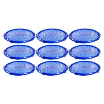 Solar Sun Rings UV Resistant Above Ground Inground Swimming Pool Hot Tub Spa Heating Accessory Circular Heater Solar Cover, Blue (9 Pack)