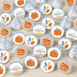 Big Dot of Happiness Happy Thanksgiving - Fall Harvest Party Small Round Candy Stickers - Party Favor Labels - 324 Count - 1 of 4