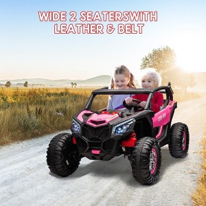 24V Ride On Car for Kids with Remote Control, Battery Powered Off-Road UTV, 4 Shock Absorbers, 6 Mph Max Speed, MP3, Lights, Electric Car - 1 of 4