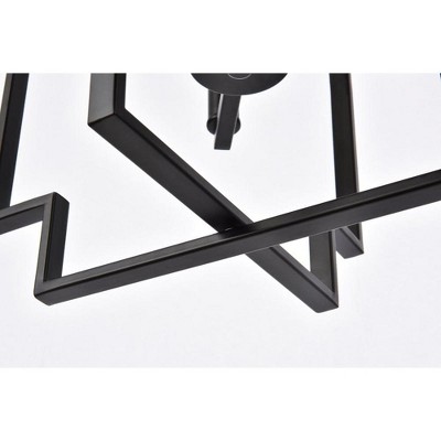 Rosenfeld Black Metal 4-Light Adjustable Pendant