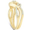 Pompeii3 3/8CT Diamond Engagement Wedding Ring Set Infinity Twist Halo 10k Yellow Gold - 2 of 4