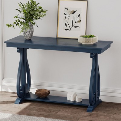 48-Inch Rustic Vintage Console Table, Farmhouse Entryway Table With Open Shelf And Sturdy Construction, Hallway Table For Entryway Living Room Bedroom