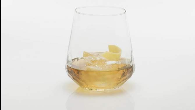 Libbey Hammered Base All-Purpose Stemless Wine Glass, 17.75-ounce, Set of 8, 2 of 10, play video