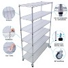 6 Tier 6000lbs Capacity Storage Shelves, Adjustable Garage Storage Shelving With Wheels, Metal Wire Shelving Unit, For Warehouse, Pantry - 2 of 4