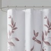 PAGED Modern Botanical Burnout Shower Curtain, 72x72" Floral Shower Curtain for Bathroom, Water-Resistant Coating Curtain with 12 Buttonholes - 4 of 4