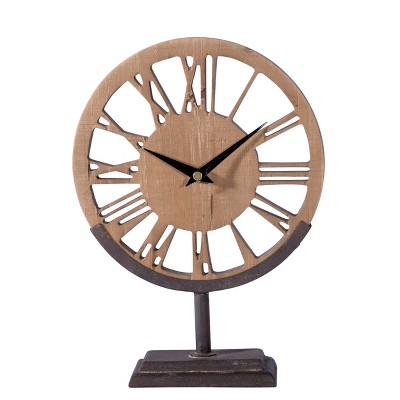 VIP Metal 11.25 in. Brown Transitional Table Clock