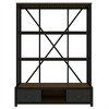 SKRAN 3-Shelf Metal Bookcase with Drawers for Home Office, Open Bookcase, Vintage Industrial Style Bookcase with LED - 4 of 4