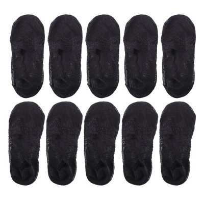 Unique Bargains Women Invisible Lace Breathable Soft No Show Socks 5 Pairs